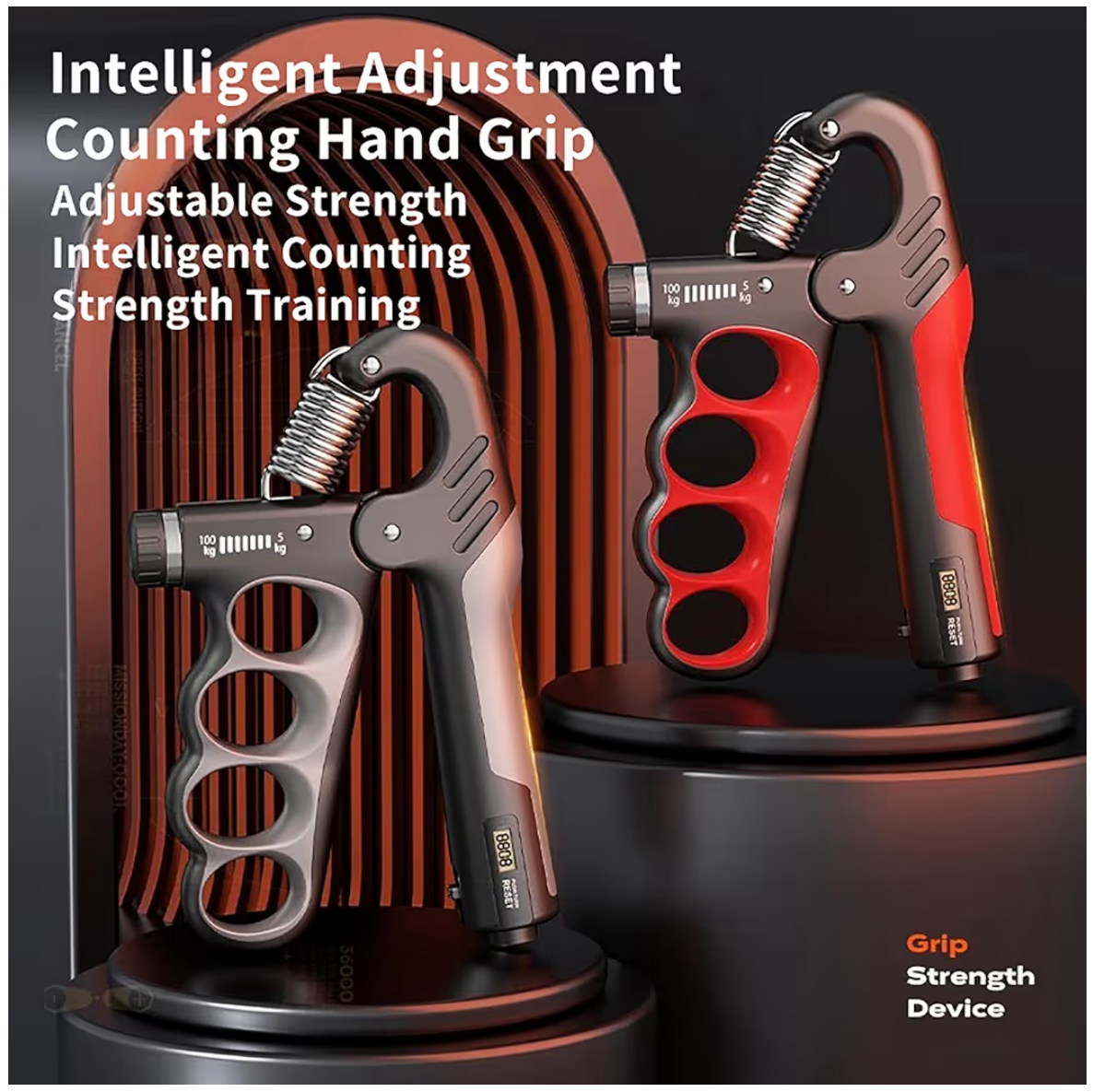 Adjustable Hand Grip Strengthener with Counter - 5-100kg