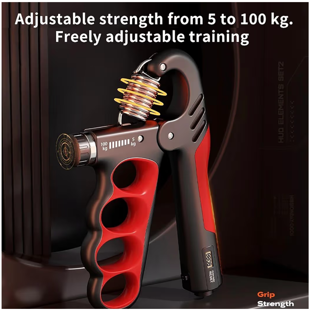Adjustable Hand Grip Strengthener with Counter - 5-100kg